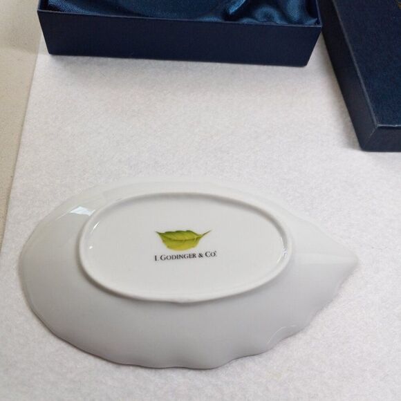 Vintage I. Godinger & Co. 4756 Jardin Leaf  Dish Cottagecore Grandmacore Kitsch - Picture 3 of 7